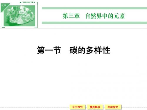 【化学】鲁科版必修1课件：第3章1节碳的多样性