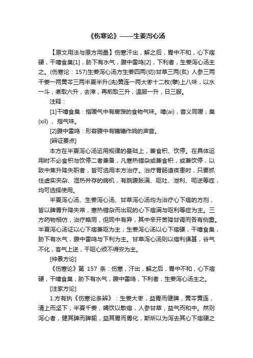 《伤寒论》——生姜泻心汤