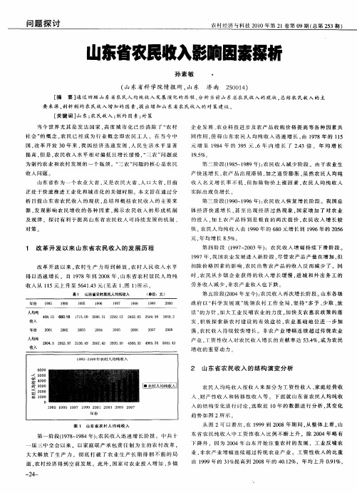 山东省农民收入影响因素探析