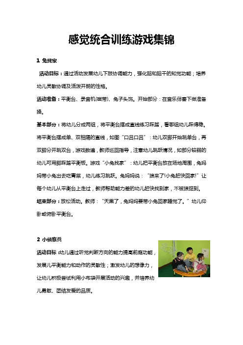 感觉统合训练游戏集锦
