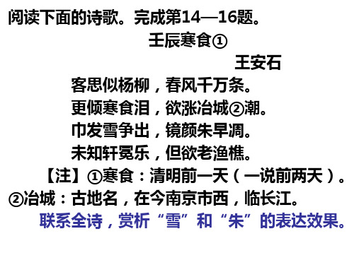古诗词鉴赏之炼句(2019年上课)