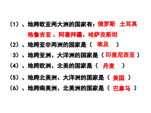 区域地理世界的居民和国家