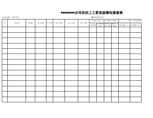 农民工工资发放情况排查表3