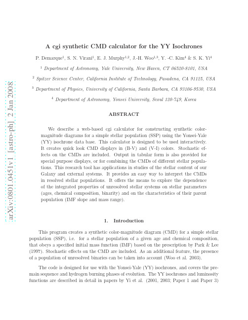 A cgi synthetic CMD calculator for the YY Isochrones