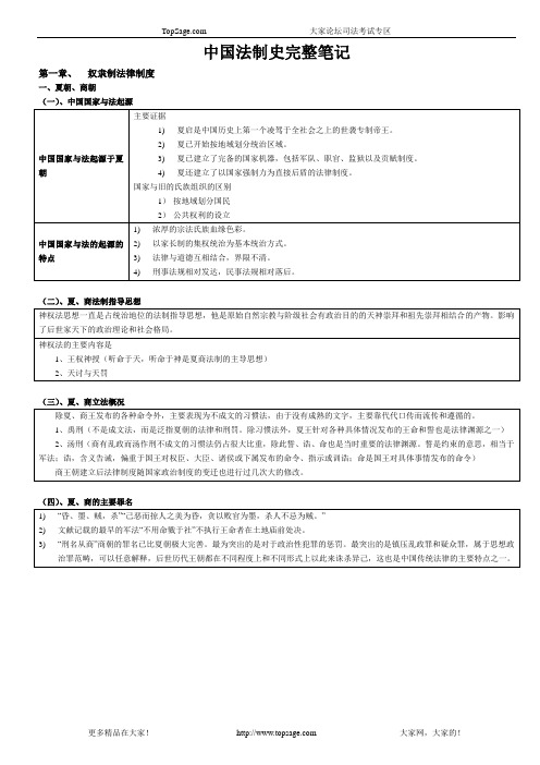 中国法制史笔记