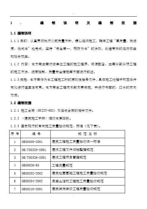 蓄水池施工组织设计方案