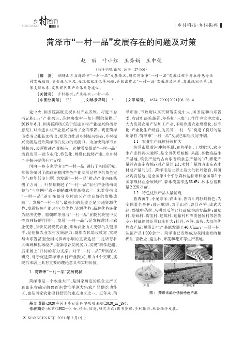 菏泽市“一村一品”发展存在的问题及对策