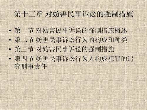 13第十三章 对妨害民事诉讼的强制措施