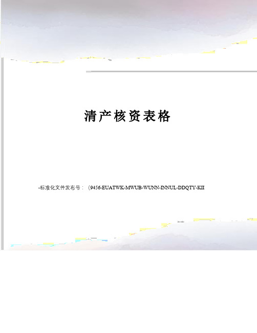 清产核资表格