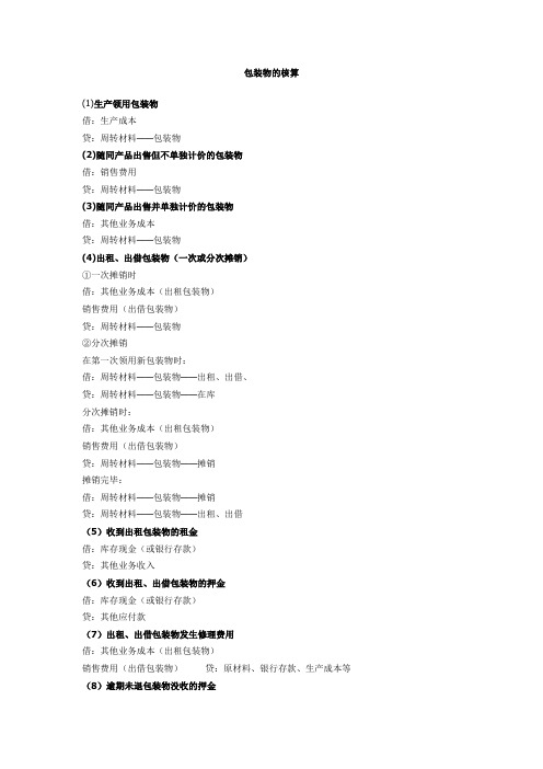 包装物的核算