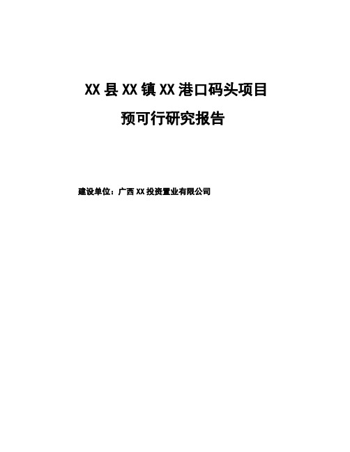 某港口码头项目预可行研究报告