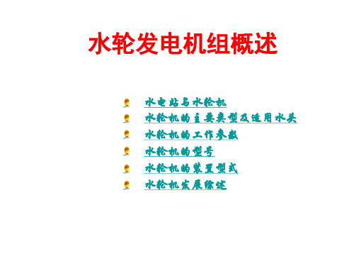水轮发电机组概述