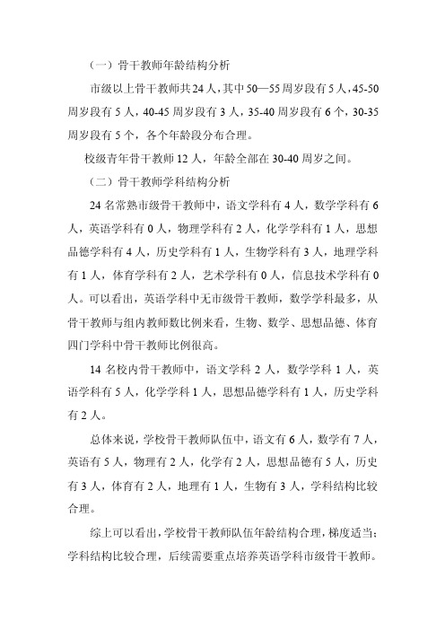 （一）骨干教师年龄结构分析