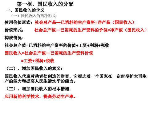 国民收入的分配