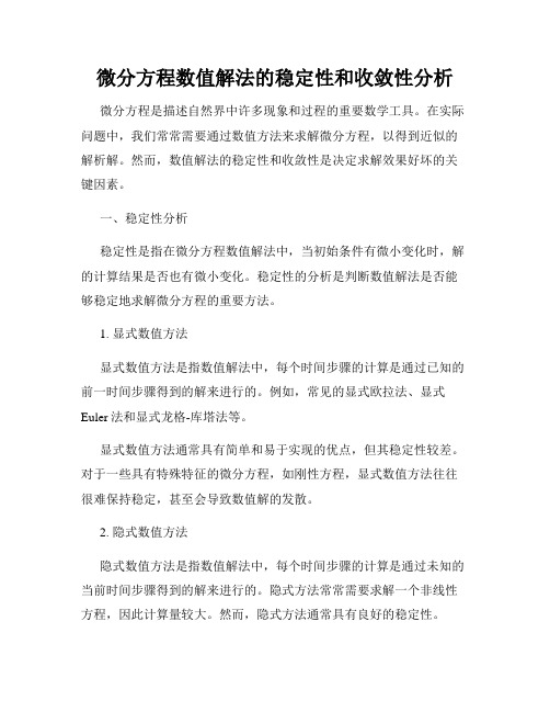 微分方程数值解法的稳定性和收敛性分析