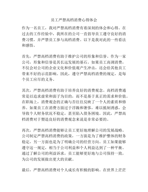 员工严禁高档消费心得体会