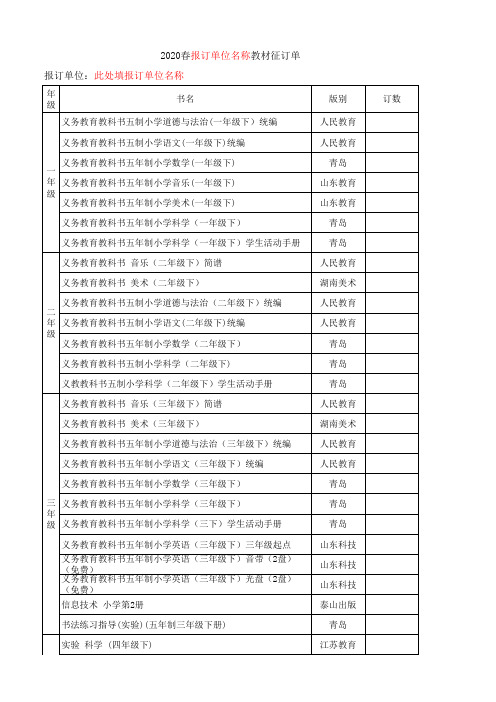2020春学校、教办、区县征订明细模板
