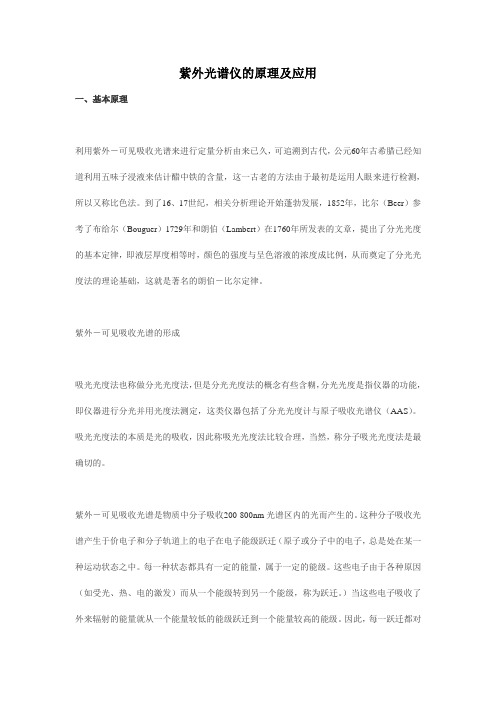 紫外光谱仪的原理及应用