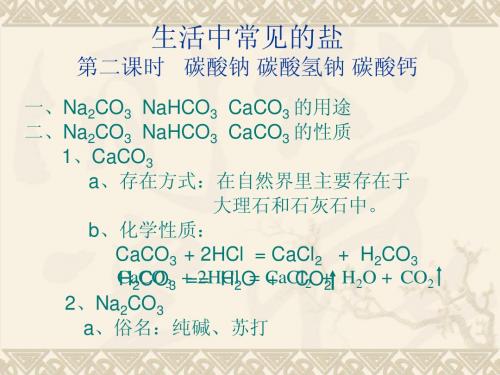 课题1 生活中常见的盐
