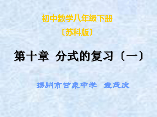 分式小结与思考ppt课件初中数学苏科版八年级下册_1