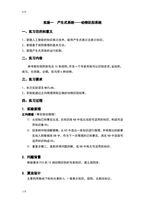 实验一产生式系统