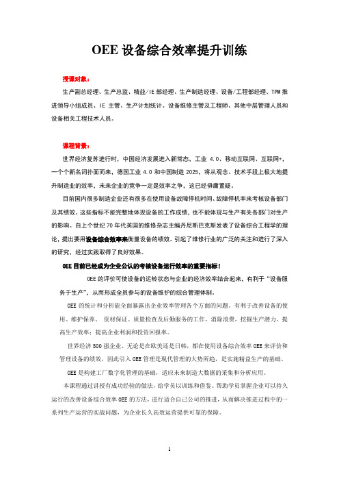 oee设备综合效率提升训练(1)