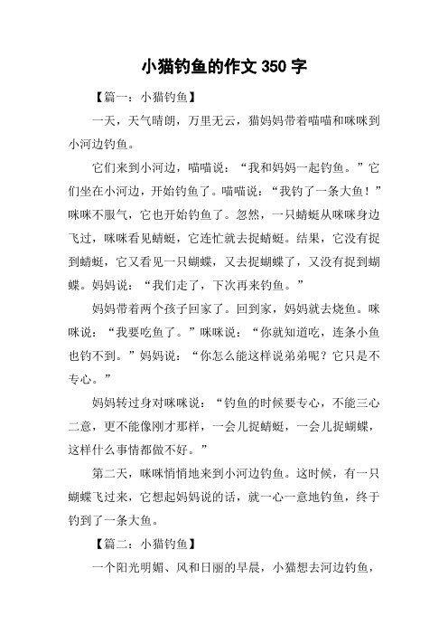 小猫钓鱼的作文350字