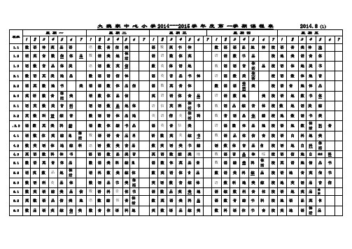 %a7+魏+家+中+心+小+学2014——2015(上)课程表2014.8