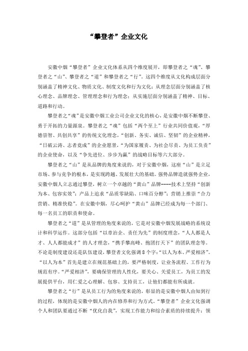 企业文化：攀登者