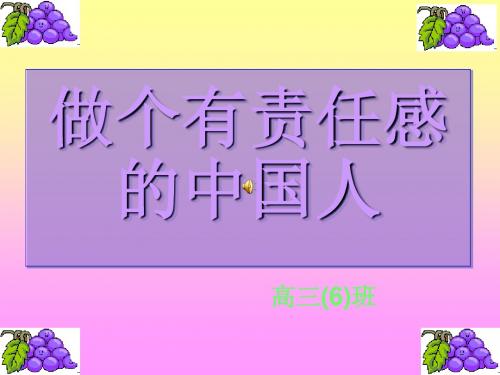 高三(6)班主题班会：做个有责任感的中国人ppt