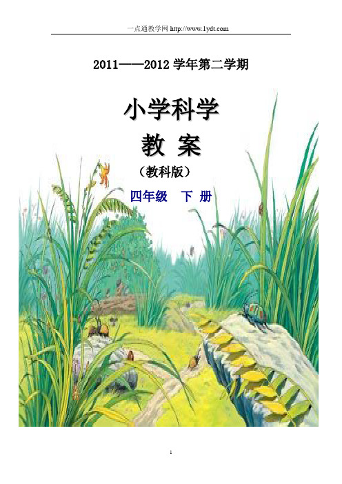 新版教科版四年级下册科学全册教案