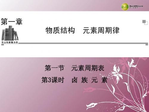 【金版学案】2013-2014学年高中化学 第一章第一节第3课时 卤族元素同步辅导与检测课件 新人教版必修2
