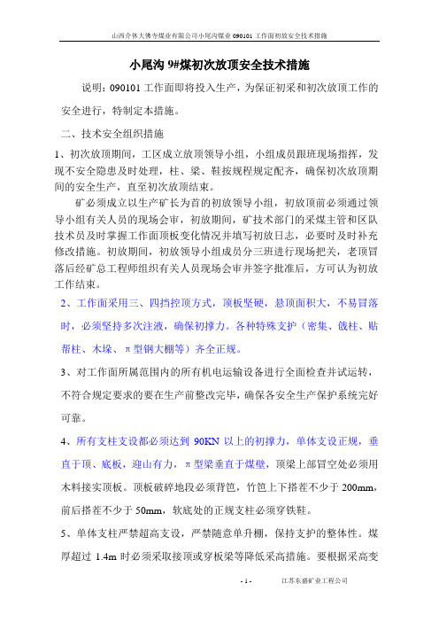 山西介休大佛寺煤业有限公司小尾沟初放