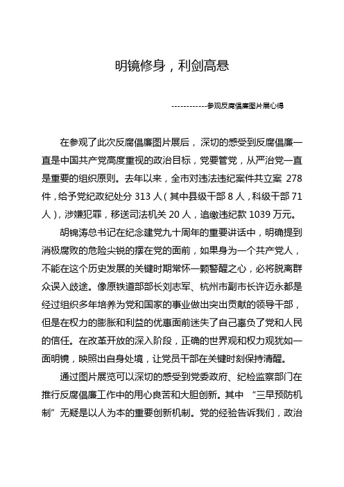 反腐倡廉图片展心得