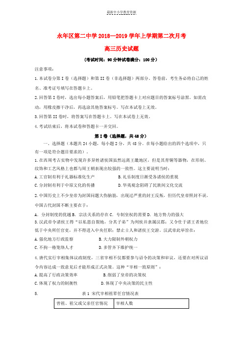 精选高三历史10月月考试题(4)