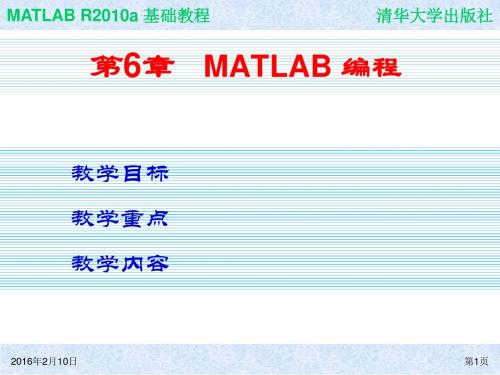 MATLAB R2010a 基础教程_06MATLAB 编程