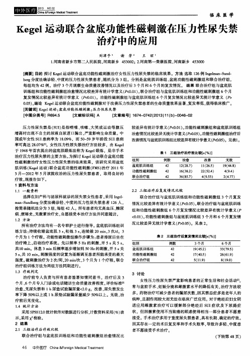 Kegel运动联合盆底功能性磁刺激在压力性尿失禁治疗中的应用