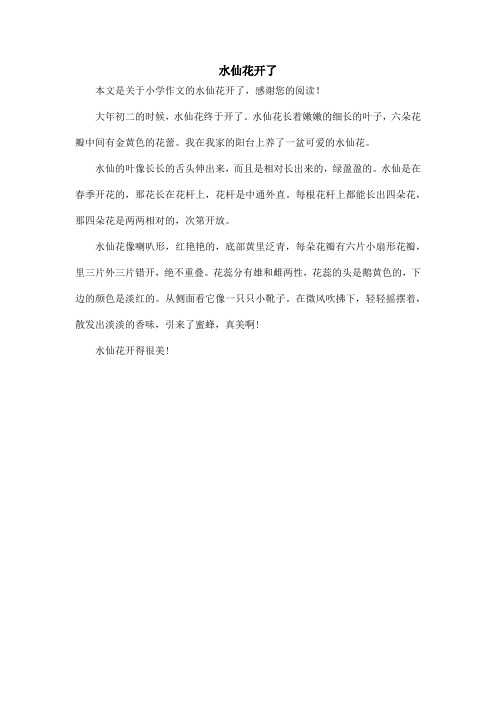 水仙花开了_小学作文