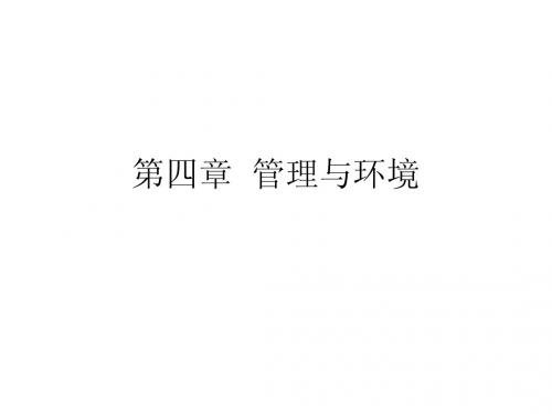 管理学原理第四章  管理与环境