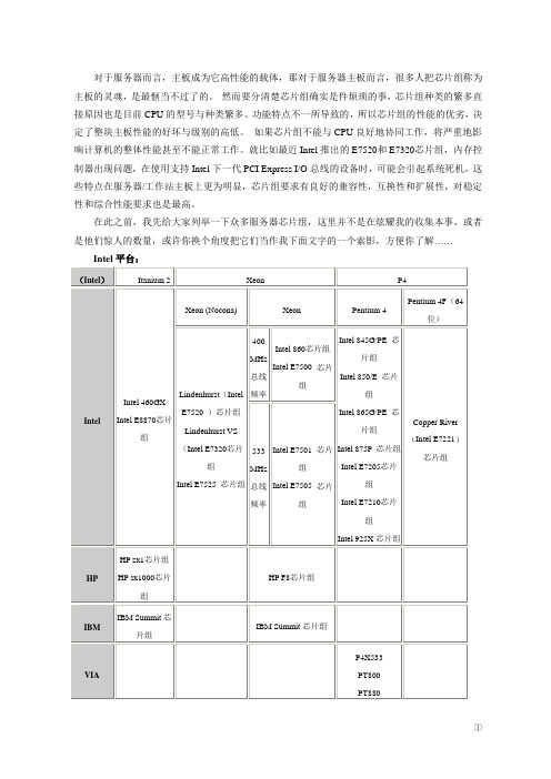 全面认识服务器主板的芯片组