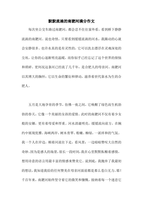 默默流淌的南淝河满分作文