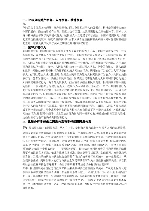 山东理工大学张伟侵权法试题
