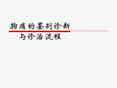 胸痛的鉴别诊断与诊治流程