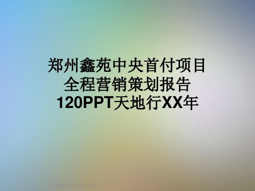 郑州鑫苑中央首付项目全程营销策划报告120PPT天地行XX年