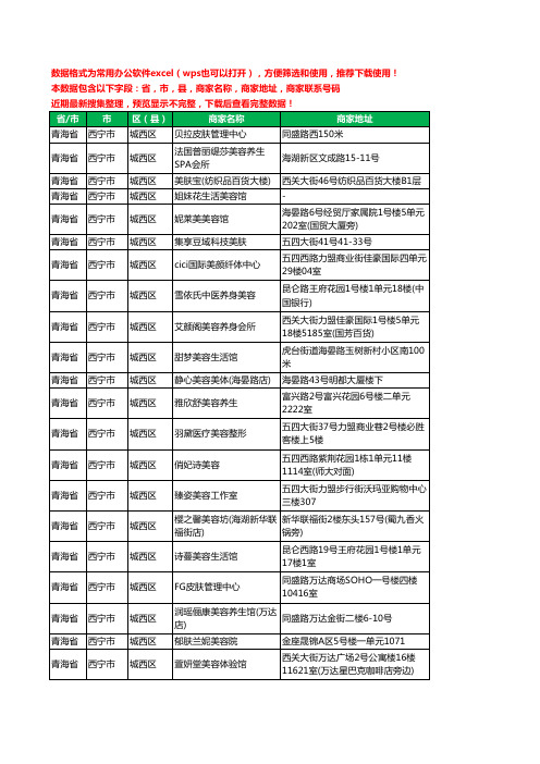 2020新版青海省西宁市城西区美容院工商企业公司商家名录名单联系电话号码地址大全193家