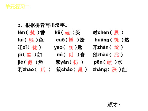 初中语文新人教版七上第二单元复习课件