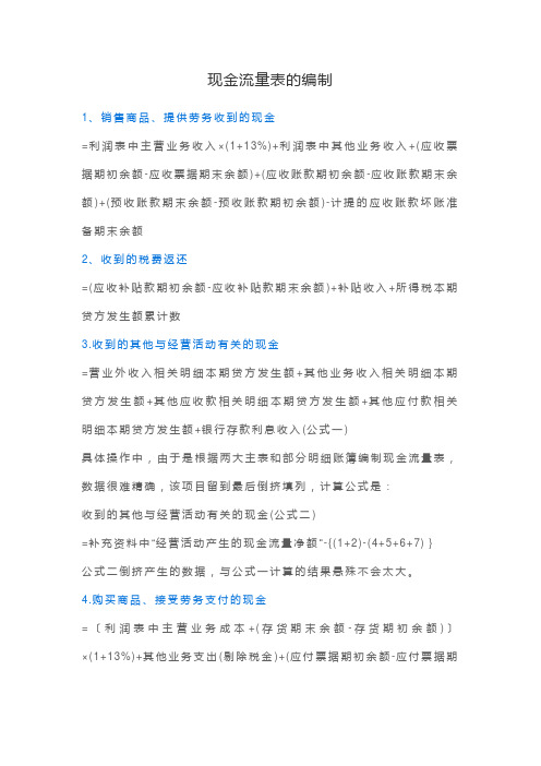现金流量表的编制