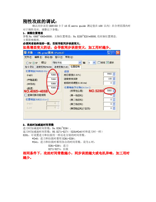 刚性攻丝的调试