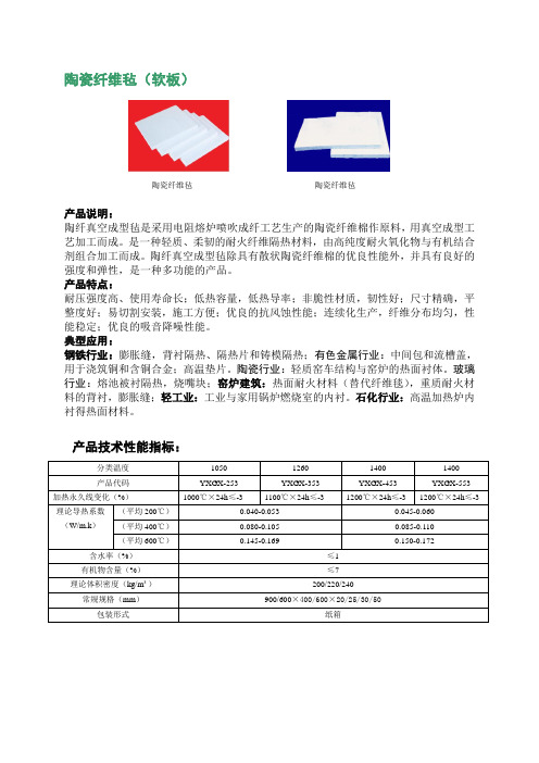 陶瓷纤维毡(软板)
