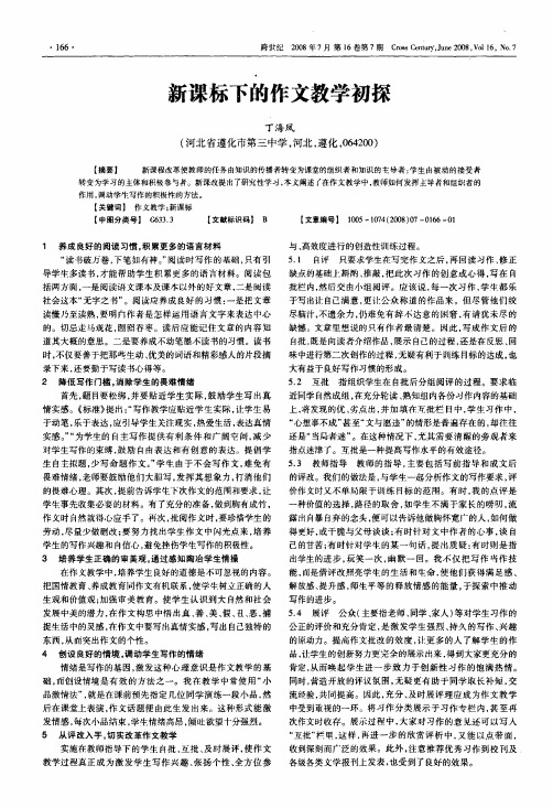 新课标下的作文教学初探